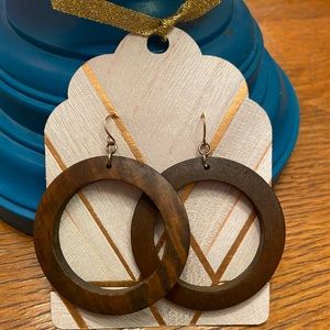 🌼 Dark Wood Circle Earrings 🌼